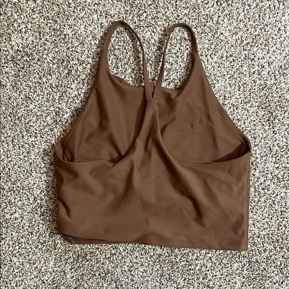 Brown Racerback Crop Top - Picture 2 of 2
